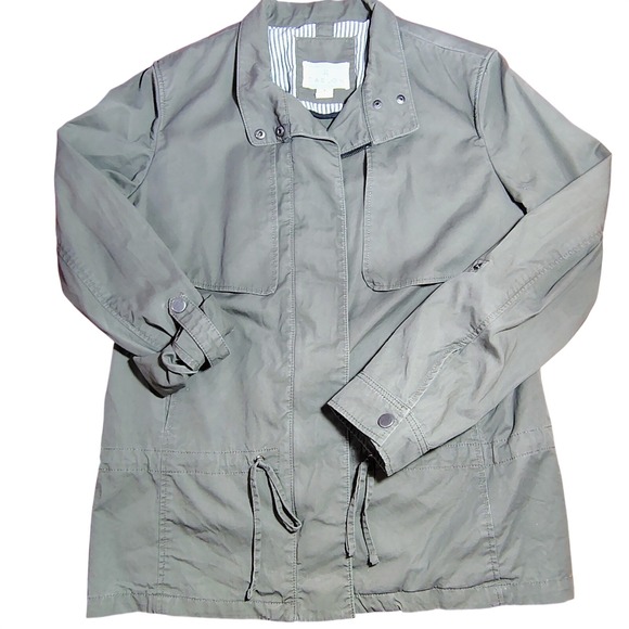 Caslon Jackets & Blazers - Women‎ Army Green Utility Jacket Drawstring Waist Field Coat Size M